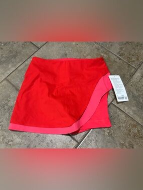 NWT Lululemon Asymmetrical Layered HR Tennis Skirt in Red Lip Gloss Pink size 6